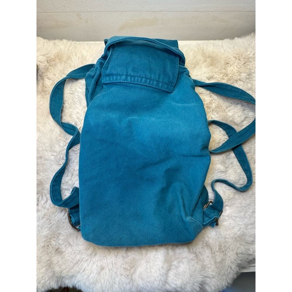 Baggu 100% recycled cotton Teal Canvas Drawstring Backpack - Women - Picture 9 of 15